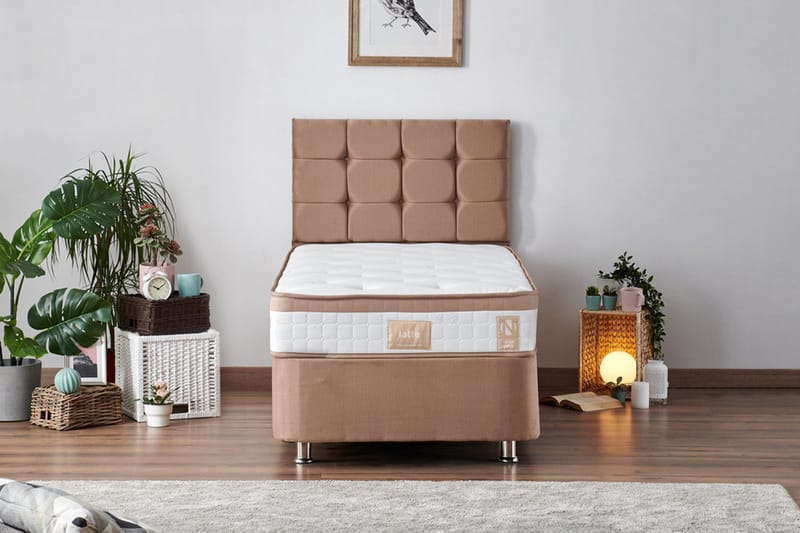 Latrona Kontinentalsäng 100x200 cm - Ljusbrun - Möbler - Säng - Komplett sängpaket