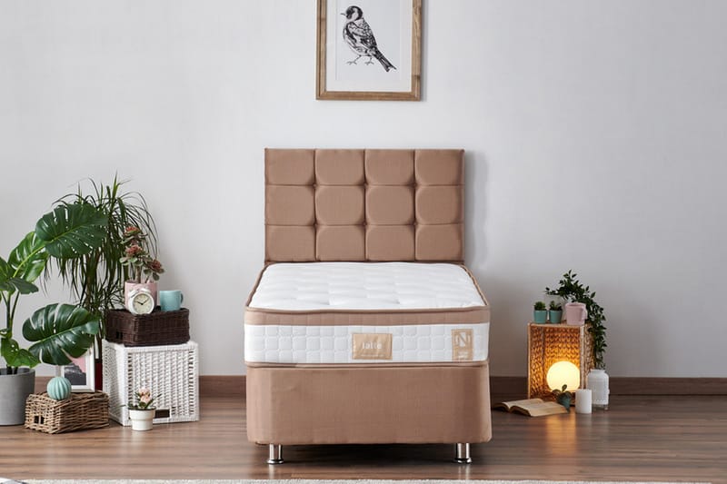Latrona Kontinentalsäng 90x190 cm - Ljusbrun - Möbler - Säng - Komplett sängpaket