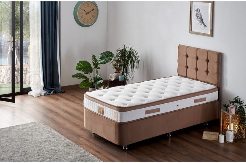 Latrona Kontinentalsäng 90x200 cm - Ljusbrun - Möbler - Säng - Komplett sängpaket