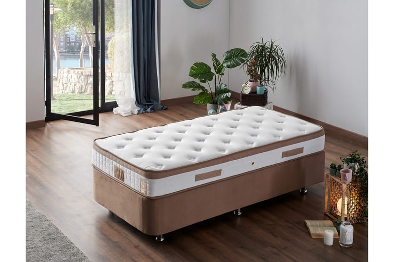 Latrona Kontinentalsäng 90x200 cm - Ljusbrun - Möbler - Säng - Komplett sängpaket