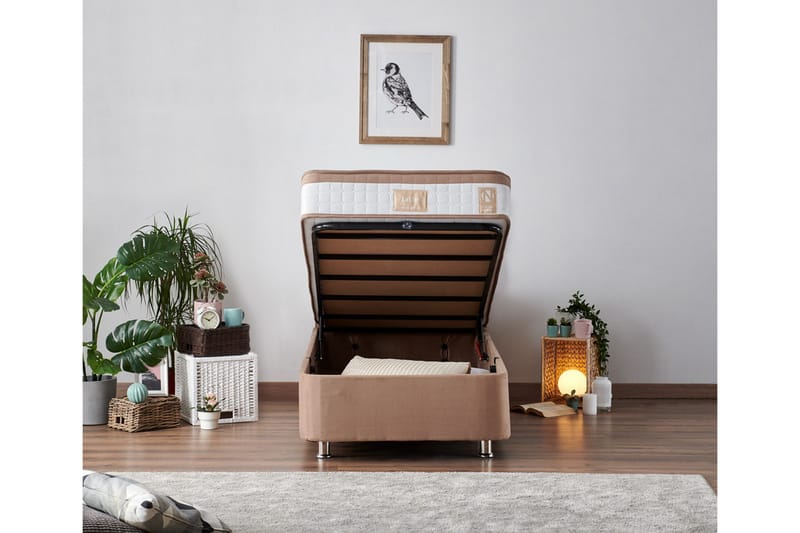 Latrona Kontinentalsäng 90x200 cm - Ljusbrun - Möbler - Säng - Komplett sängpaket