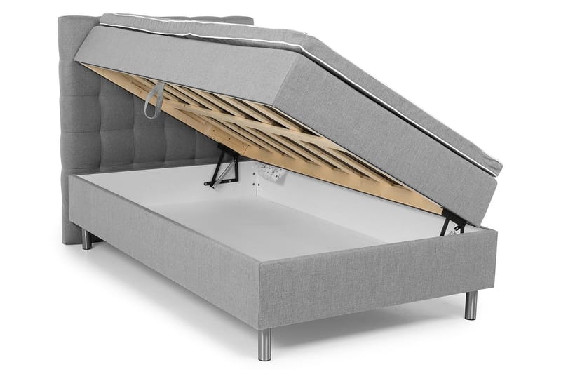 Montana Förvaringssäng 120x200 - Ljusgrå - Komplett sängpaket - Sängar med förvaring - Dubbelsäng