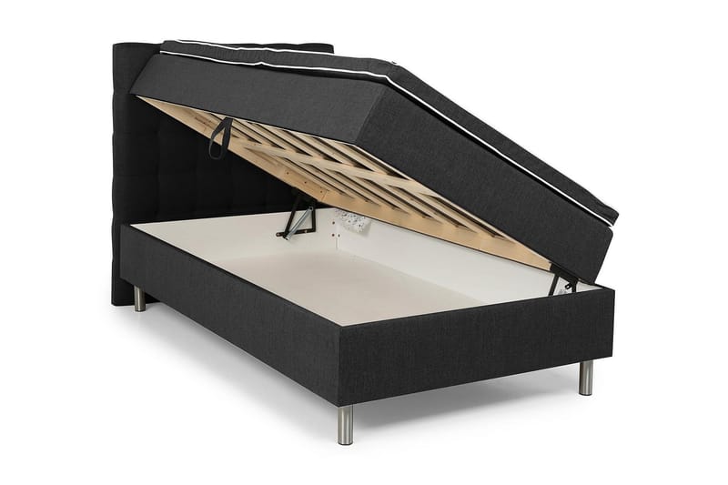 Montana Förvaringssäng 140x200 - Mörkgrå - Komplett sängpaket - Sängar med förvaring