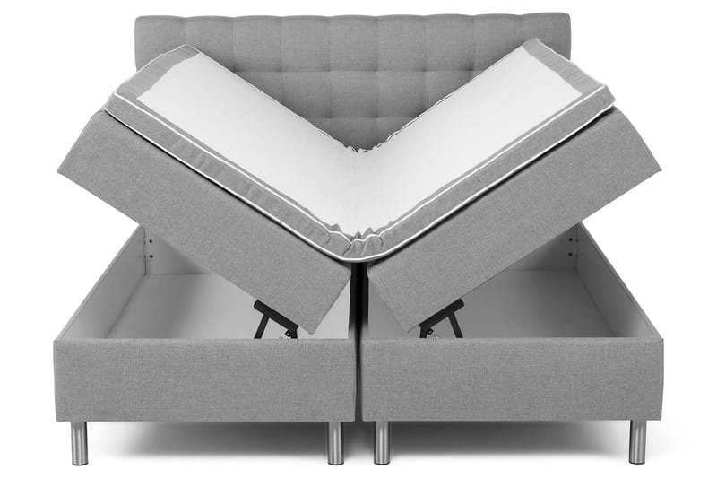 Montana Förvaringssäng 180x200 - Ljusgrå - Komplett sängpaket - Sängar med förvaring - Dubbelsäng