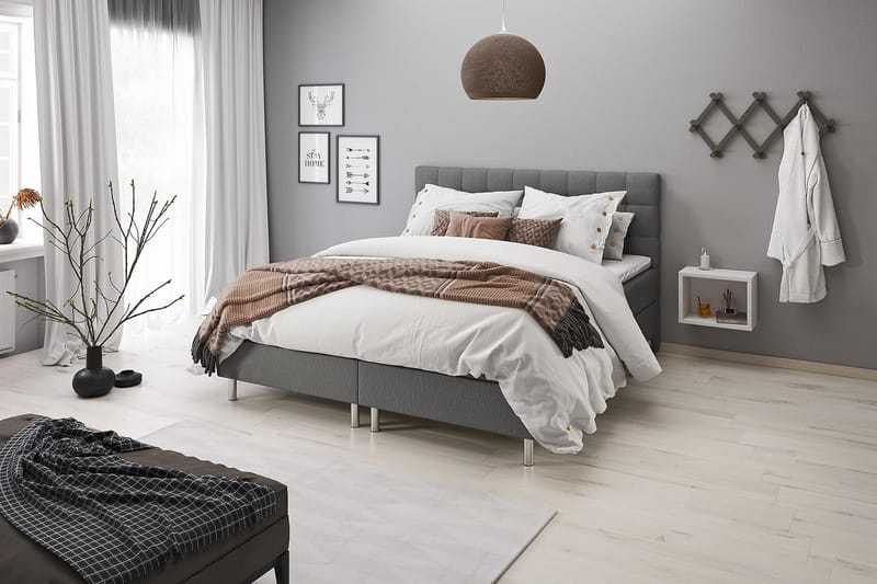 Montana Förvaringssäng 80x200 cm - Ljusgrå - Möbler - Säng - Komplett sängpaket