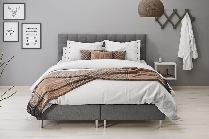 Montana Förvaringssäng 80x200 cm - Ljusgrå - Möbler - Säng - Komplett sängpaket