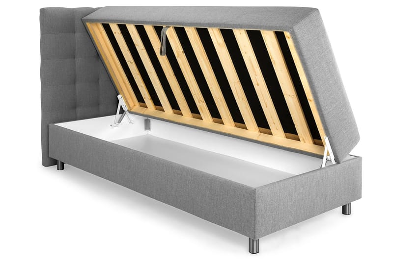 Montana Förvaringssäng 80x200 cm - Ljusgrå - Komplett sängpaket - Sängar med förvaring - Dubbelsäng