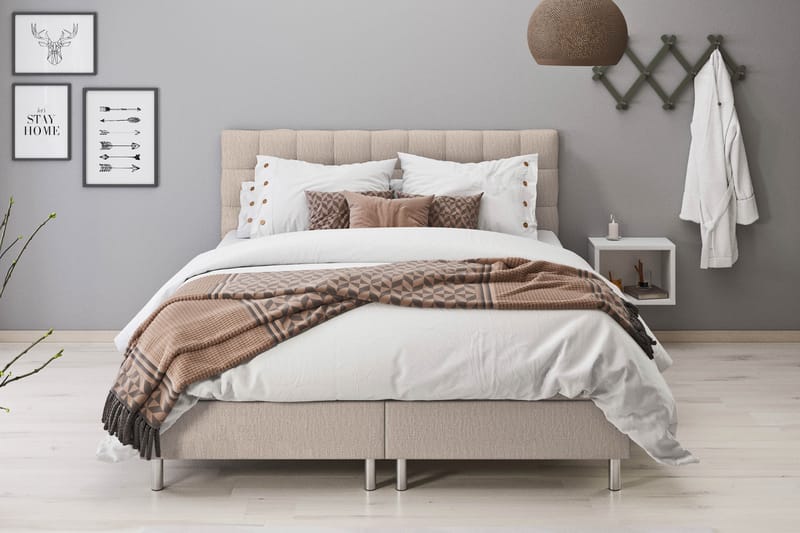 Montana Komplett Sängpaket med Förvaring 160x200 cm - Beige - Möbler - Säng - Sängar med förvaring
