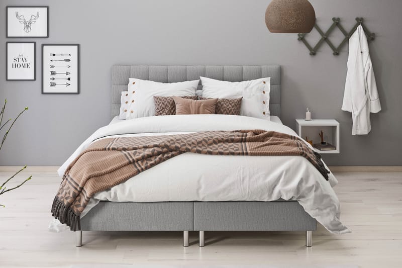 Montana Komplett Sängpaket med Förvaring 90x200 cm - Ljusgrå - Möbler - Säng - Komplett sängpaket