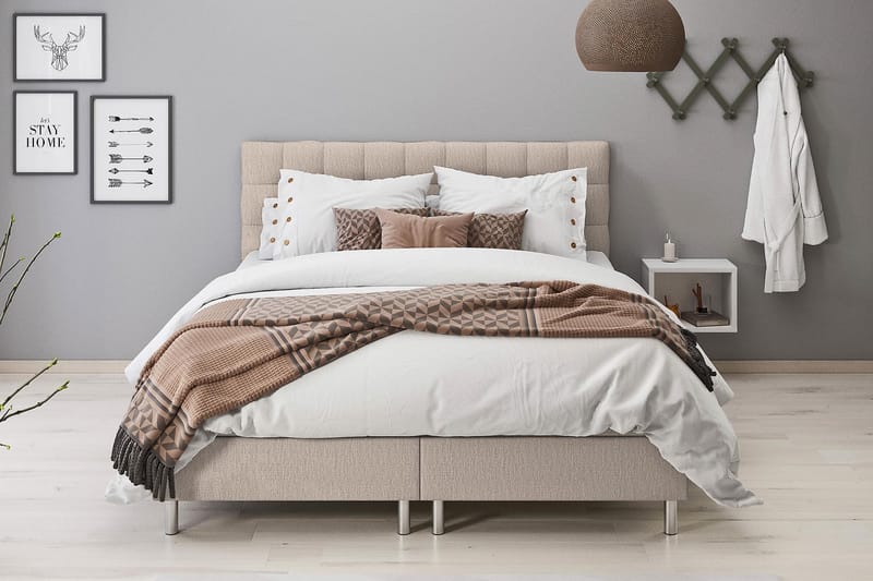 Montana Säng med Förvaring Dubbelsäng 160x200 cm - Beige - Möbler - Säng - Sängar med förvaring
