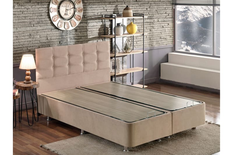 Reghum Kontinentalsäng 100x200 cm - Ljusbrun - Möbler - Säng - Komplett sängpaket