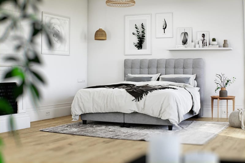 Royal Kontinentalsäng med Förvaring 160x200 cm - Ljusgrå (+Fler val) - Möbler - Säng - Komplett sängpaket
