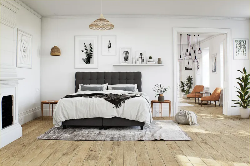 Royal Kontinentalsäng med Förvaring 160x200 cm - Mörkgrå (+Fler val) - Möbler - Säng - Ramsäng