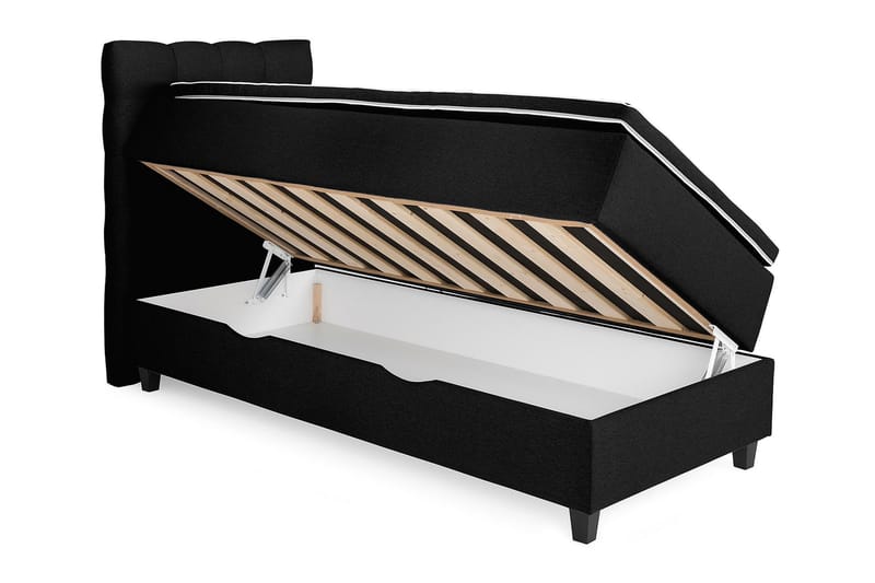 Royal Kontinentalsäng med Förvaring 90x200 cm - Svart (+Fler val) - Komplett sängpaket - Kontinentalsäng