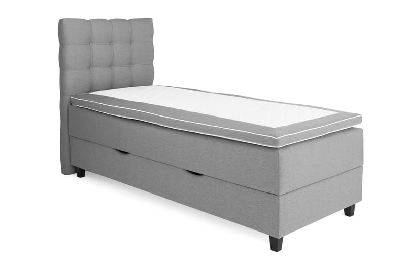 Royal Sängpaket med Förvaring 90x200 cm - Ljusgrå (+Fler val) - Komplett sängpaket - Kontinentalsäng - Dubbelsäng
