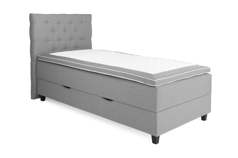 Royal Sängpaket med Förvaring105x200  Ljusgrå - Ljusgrå (+Fler val) - Komplett sängpaket - Kontinentalsäng - Dubbelsäng