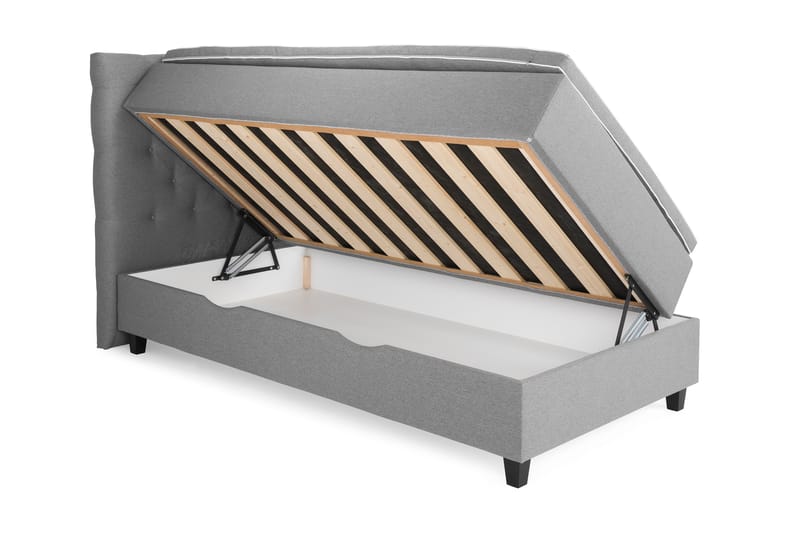 Royal Sängpaket med Förvaring105x200  Ljusgrå - Ljusgrå (+Fler val) - Komplett sängpaket - Kontinentalsäng - Dubbelsäng