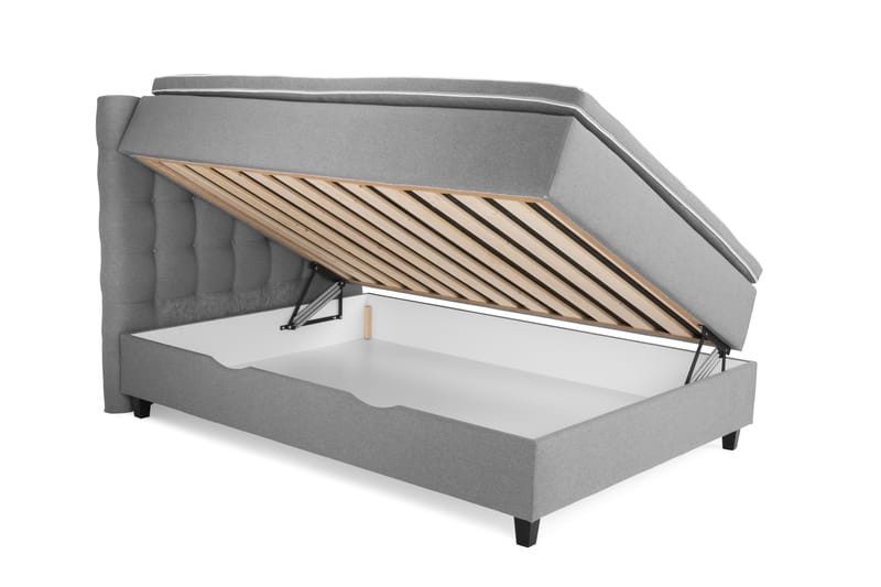 Royal Sängpaket med Förvaring140x200  Ljusgrå - Ljusgrå (+Fler val) - Möbler - Säng - Komplett sängpaket