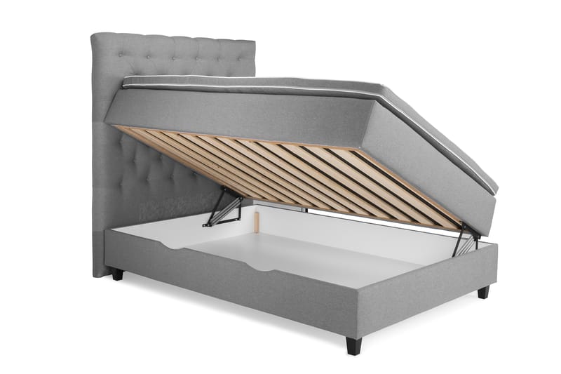 Royal Sängpaket med Förvaring140x200  Ljusgrå - Ljusgrå (+Fler val) - Möbler - Säng - Komplett sängpaket