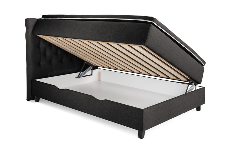 Royal Sängpaket med Förvaring140x200  Mörkgrå - Mörkgrå (+Fler val) - Komplett sängpaket - Kontinentalsäng