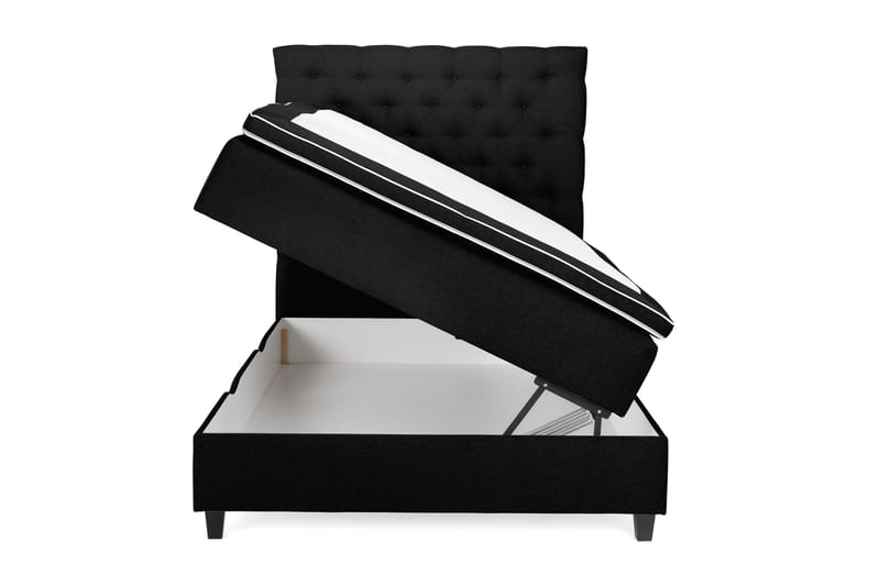 Royal Sängpaket med Förvaring140x200  Svart - Svart (+Fler val) - Komplett sängpaket - Kontinentalsäng