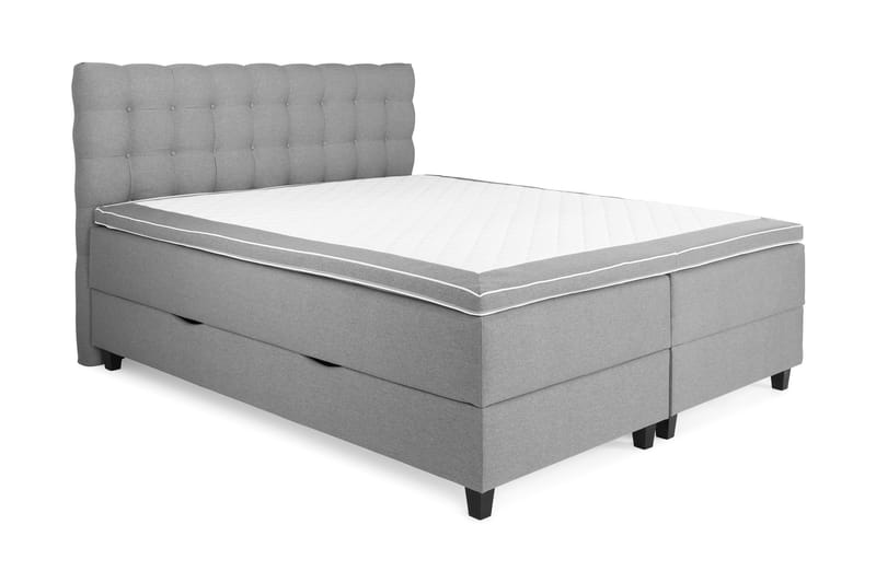 Royal Sängpaket med Förvaring160x200  Ljusgrå - Ljusgrå (+Fler val) - Komplett sängpaket - Kontinentalsäng - Dubbelsäng