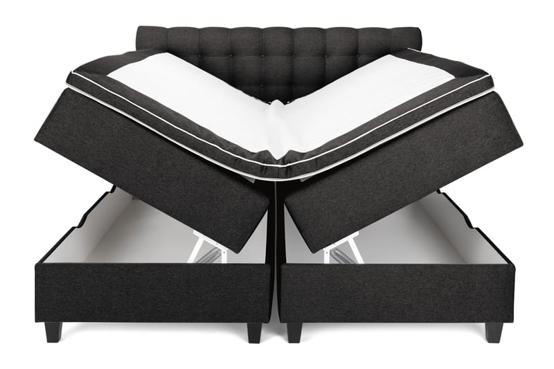 Royal Sängpaket med Förvaring160x200  Mörkgrå - Mörkgrå (+Fler val) - Komplett sängpaket - Kontinentalsäng