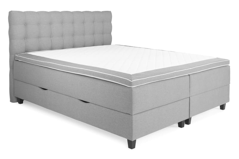 Royal Sängpaket med Förvaring180x200  Ljusgrå - Ljusgrå (+Fler val) - Komplett sängpaket - Kontinentalsäng - Dubbelsäng