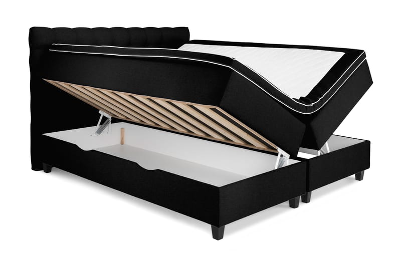 Royal Sängpaket med Förvaring180x200  Svart - Svart (+Fler val) - Komplett sängpaket - Kontinentalsäng