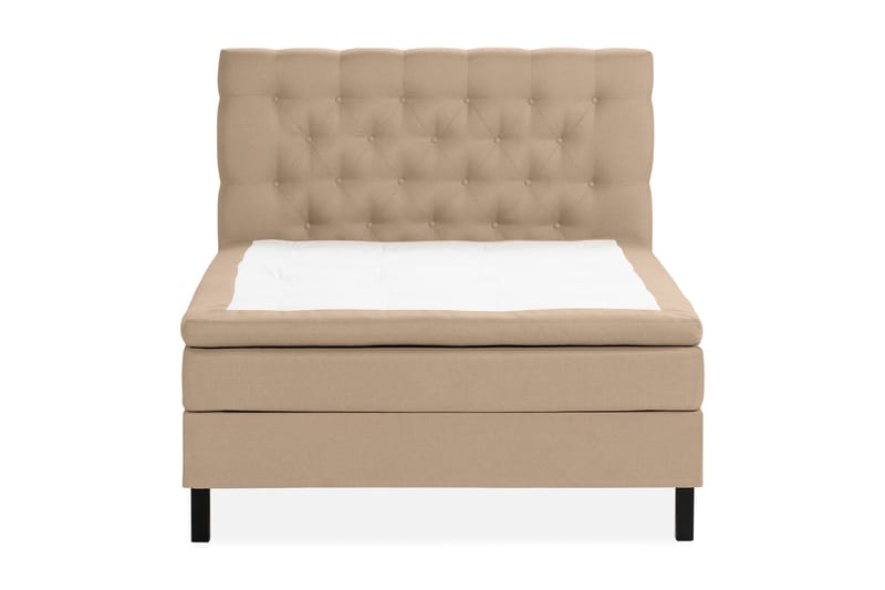 Scarlett Sängpaket 140x200 Skummadrass - Djuphäftad gavel Beige - Möbler - Säng - Komplett sängpaket