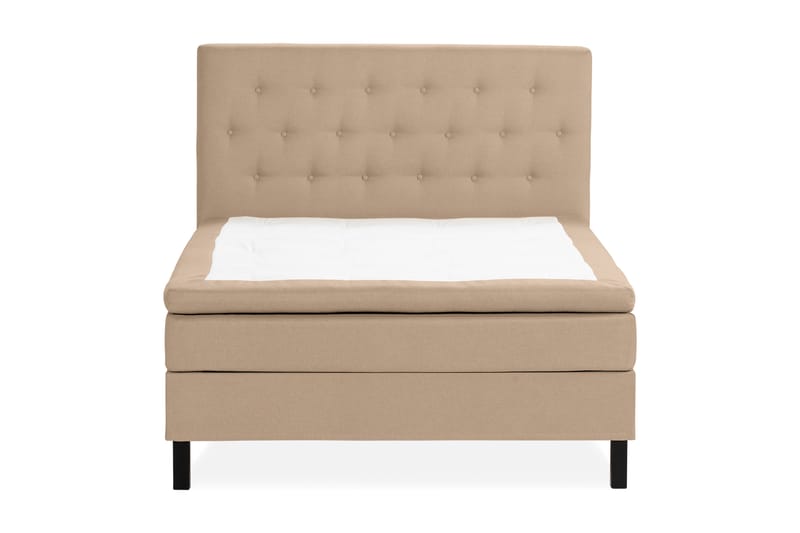 Scarlett Sängpaket 140x200 Skummadrass - Knappad gavel Beige - Möbler - Säng - Komplett sängpaket