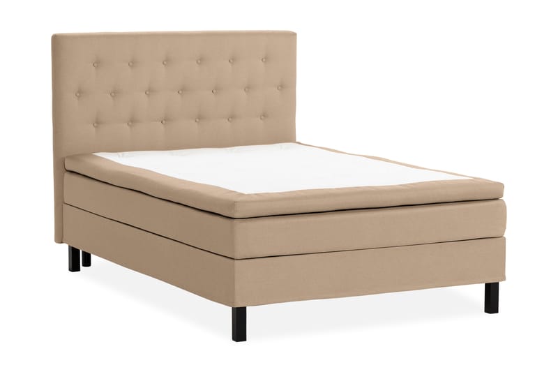 Scarlett Sängpaket 140x200 Skummadrass - Knappad gavel Beige - Möbler - Säng - Komplett sängpaket