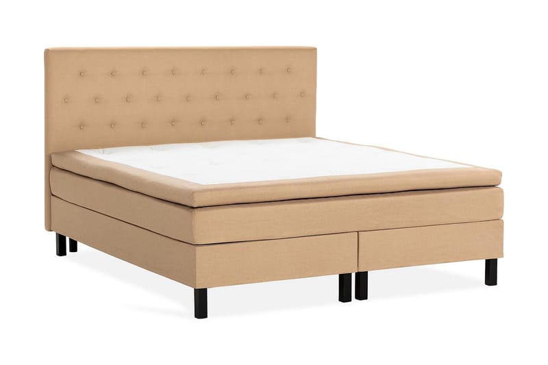 Scarlett Sängpaket 150x200 Latexmadrass - Knappad gavel Beige - Möbler - Säng - Komplett sängpaket