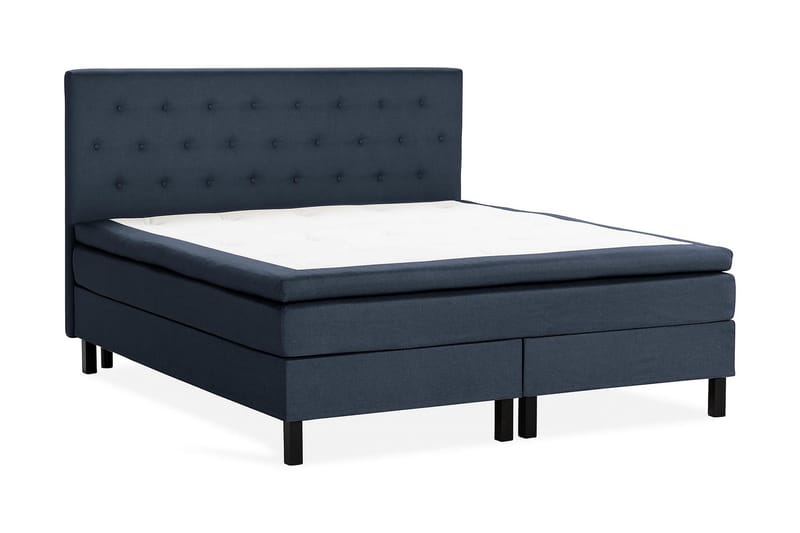Scarlett Sängpaket 150x200 Latexmadrass - Knappad gavel Blå - Möbler - Säng - Kontinentalsäng