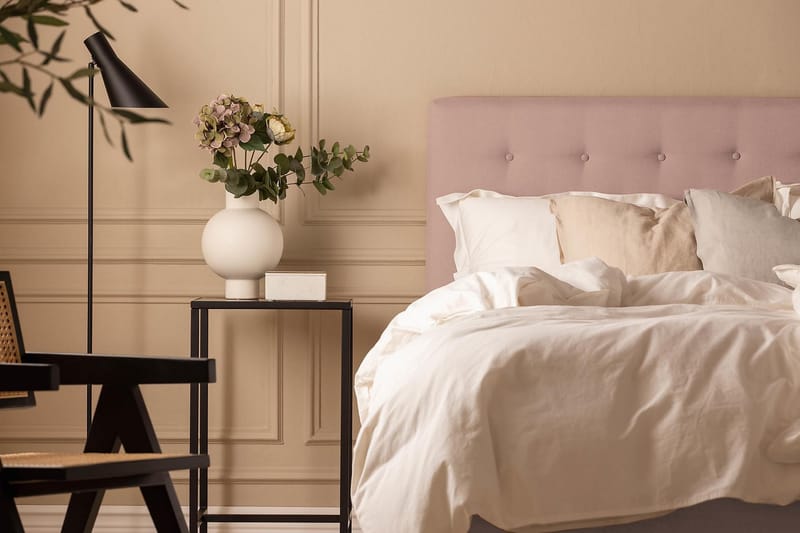 Scarlett Sängpaket 150x200 Latexmadrass - Knappad gavel Rosa - Möbler - Säng - Komplett sängpaket