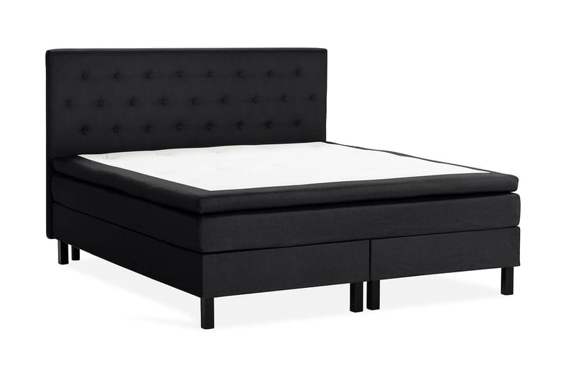 Scarlett Sängpaket 150x200 Latexmadrass - Knappad gavel Svart - Möbler - Säng - Komplett sängpaket