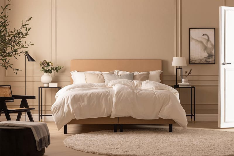 Scarlett Sängpaket 150x200 Memorymadrass - Slät gavel Beige - Möbler - Säng - Kontinentalsäng