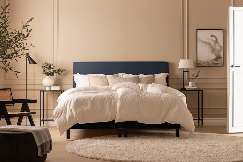 Scarlett Sängpaket 150x200 Memorymadrass - Slät gavel Blå - Möbler - Säng - Kontinentalsäng