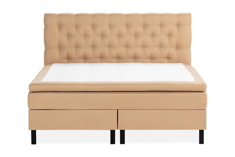 Scarlett Sängpaket 150x200 Skummadrass - Djuphäftad gavel Beige - Möbler - Säng - Komplett sängpaket