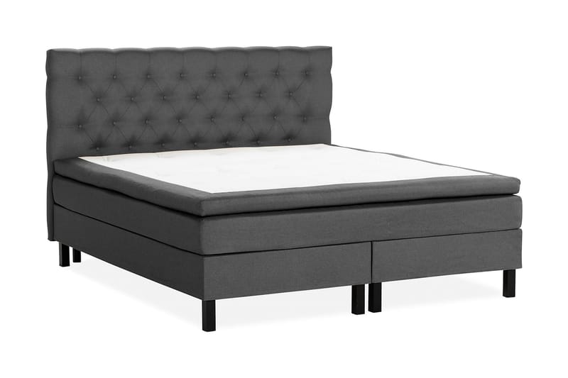 Scarlett Sängpaket 150x200 Skummadrass - Djuphäftad gavel Mörkgrå - Möbler - Säng - Komplett sängpaket