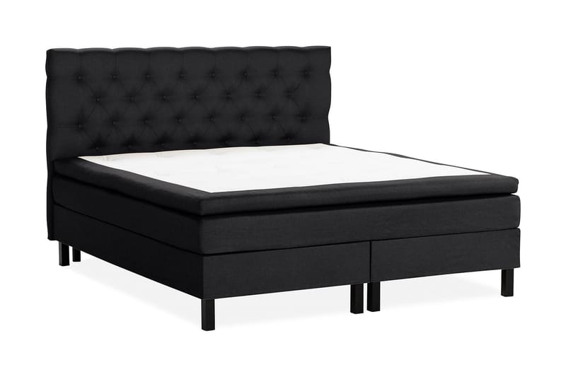 Scarlett Sängpaket 150x200 Skummadrass - Djuphäftad gavel Svart - Möbler - Säng - Komplett sängpaket