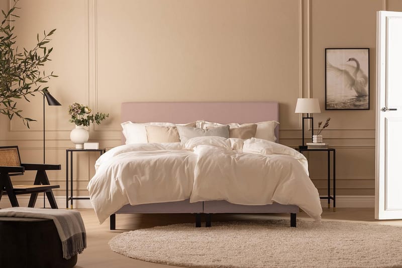Scarlett Sängpaket 150x200 Skummadrass - Slät gavel Rosa - Möbler - Säng - Komplett sängpaket