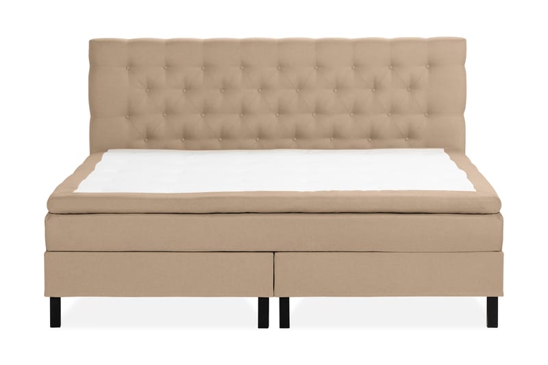 Scarlett Sängpaket 210x210 Skummadrass - Djuphäftad gavel Beige - Komplett sängpaket - Kontinentalsäng