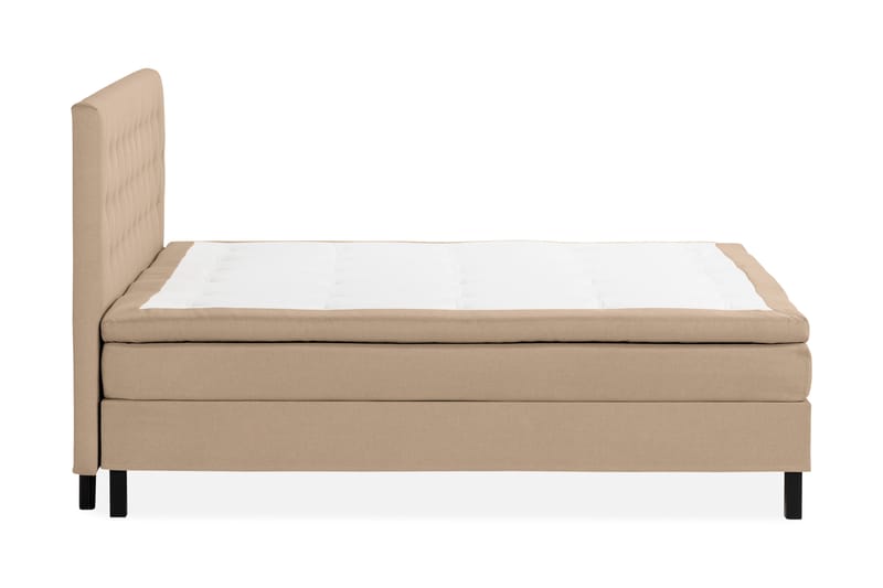 Scarlett Sängpaket 210x210 Skummadrass - Knappad gavel Beige - Komplett sängpaket - Kontinentalsäng
