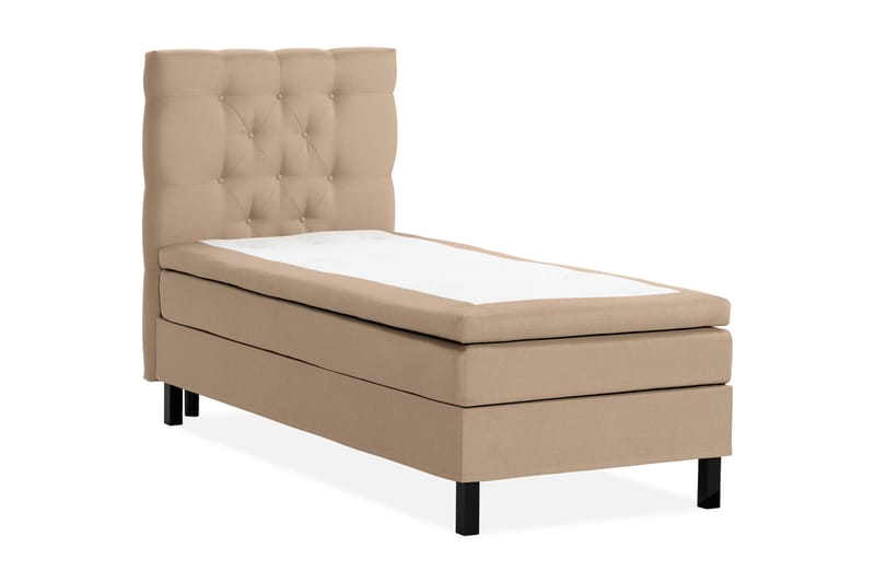 Scarlett Sängpaket 90x200 Skummadrass - Djuphäftad gavel Beige - Möbler - Säng - Komplett sängpaket