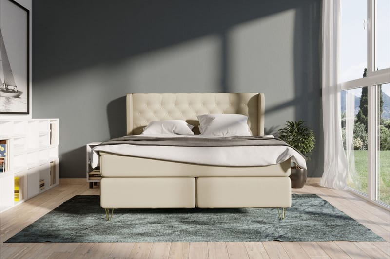 Select No 4 Komplett Sängpaket 120x200 Fast - Beige/Guld - Komplett sängpaket - Kontinentalsäng