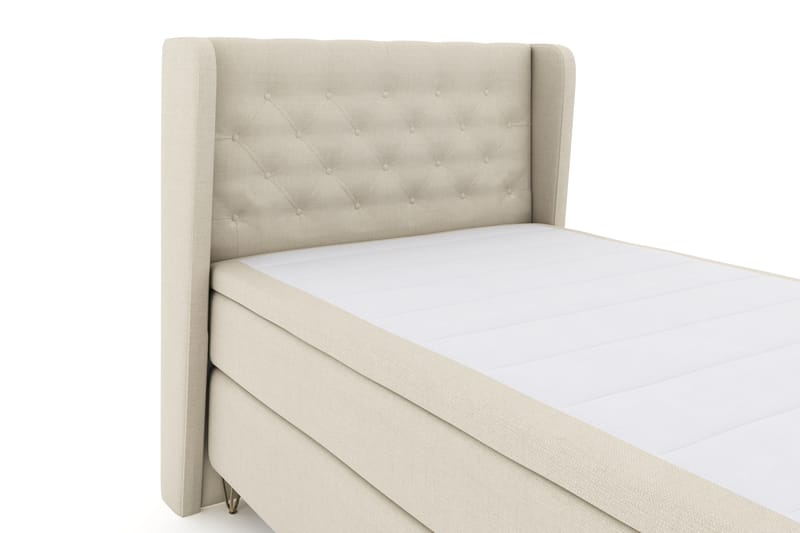 Select No 4 Komplett Sängpaket 120x200 Fast - Beige/Metall V-form - Komplett sängpaket - Kontinentalsäng