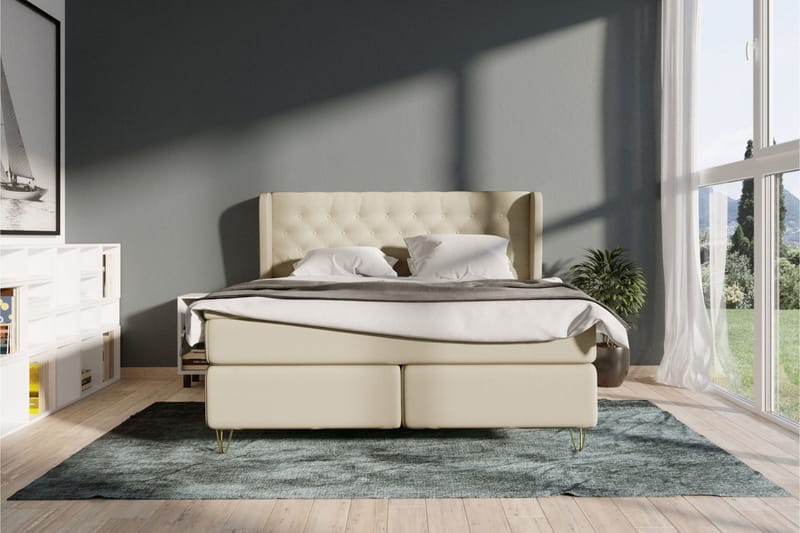 Select No 4 Komplett Sängpaket 120x200 Fast - Beige/Metall - Komplett sängpaket - Kontinentalsäng