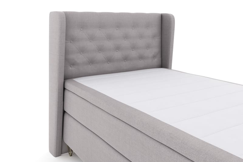 Select No 4 Komplett Sängpaket 120x200 Fast - Ljusgrå/Metall V-form - Möbler - Säng - Komplett sängpaket