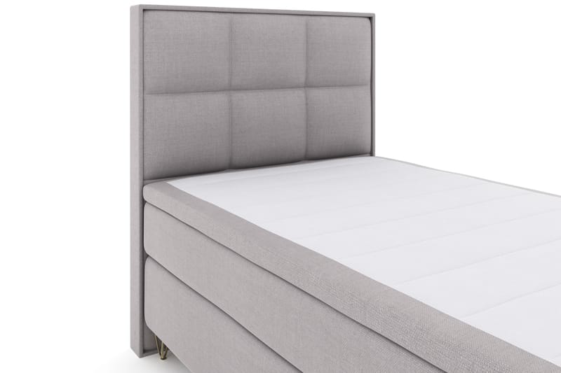 Select No 4 Komplett Sängpaket 120x200 Fast - Ljusgrå/Metall V-form - Komplett sängpaket - Kontinentalsäng